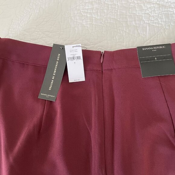 Banana Republic OLX Belted Mock Wrap Skirt, Dark Cherry Size: 6 NWT - Picture 3 of 7
